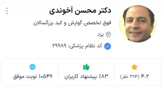 دکتر محسن آخوندی به عنوان بهترین دکتر متخصص گوارش یزد