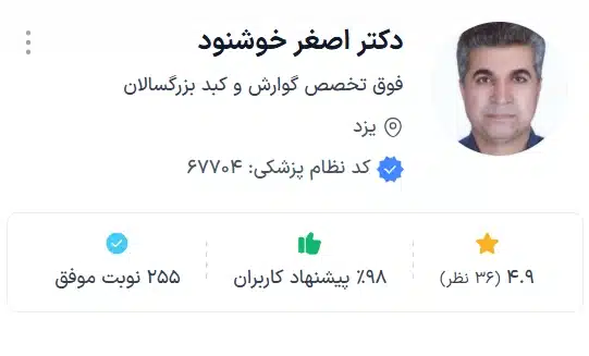  دکتر اصغر خوشنود فوق تخصص گوارش و کبد بزرگسالان یزد