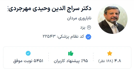 دکتر سراجالدین وحیدی مهرجردی دکتر شناخته شده
